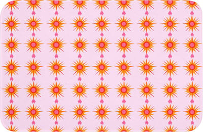 Badmat 60x40 cm - Antislip - Zon - Motief - Roze - Badmatten voor badkamer - Badkamermat - Douchemat - Badkamer mat