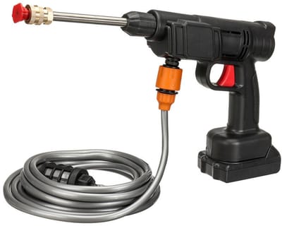 Accu Hogedrukreiniger - 12000rpm/min - 25Bar - Met 5m slang - 2 sproeiers - 2 5000mAh batterijen