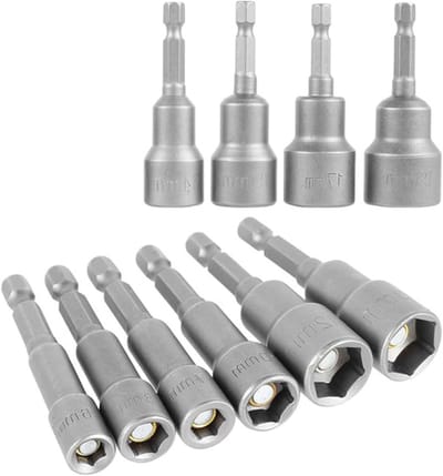 10-delige Magnetische Hexagon Socket Set 6-19mm met Hex Shank en Adapter voor Elektrische Schroevendraaier, Perfect voor Klusprojecten en Onderhoud