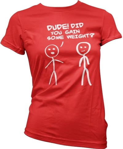 Hybris Hé! Ben je wat aangekomen? Girly T-shirt voor dames, rood