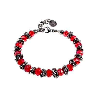 Armband met Rode Oostenrijkse Kristallen, RVS, Verstelbaar 16 tot 19cm, Dames – Exclusief Ontwerp van esde2