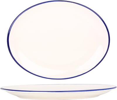 Rinart Serveerschaal - Blue Edge - Porselein - 31 cm - set van 2