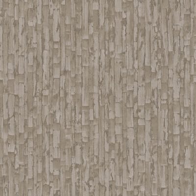 Strepen behang Profhome 786663-GU vliesbehang hardvinyl warmdruk in reliëf gestructureerd met metalen accenten glinsterend grijs grijsbeige platina 5,33 m2