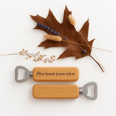 Houten Flessenopener (met naam) - Laser gegraveerd - Cadeau