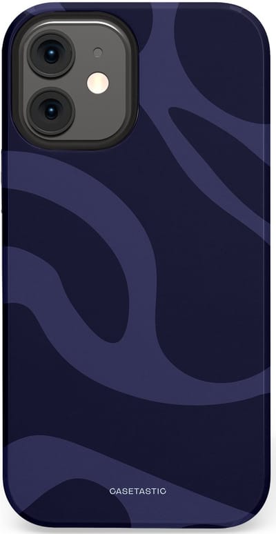 Casetastic Hoesje Geschikt voor Apple iPhone 12 Mini - Stijlvolle Beschermende Duo-layer Case - Diepzee Marine Golven