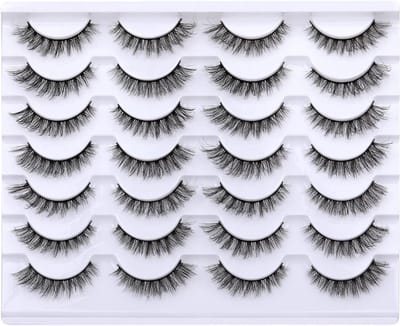 Natuurlijke Wimperextensions - Nepwimpers - Dagelijkse Make-up - Handgemaakt Synthetisch - 14 Paar - Zwart