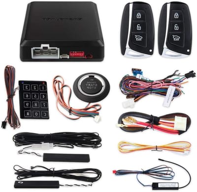 Auto Alarmsysteem - Sleutelloos Starten - Voertuig Beveiligen - Passief Keyless Entry - DC 12V - Zwart