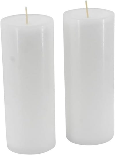 Hoogwaardige Witte Stompkaarsen - Groot en Breed - 13cm Hoog, 7cm Doorsnede - Set van 2