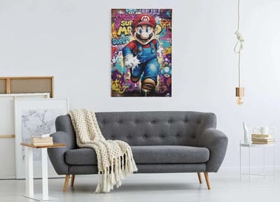 Canvas Schilderij – Graffiti – Pop Art – Retro Game Held – Street Art Stijl - 60x40 cm