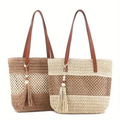 Bovista Strandtas - Ibiza - Tas - Tote Bag - Shopper - Beige - Met Rits