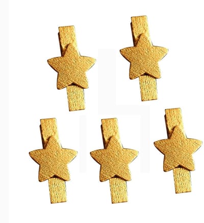 Dailygoods - 50 stuks mini-houten knijpers voor fotowand, fotoklemmen, decoratie, wasknijpers, hout, klein, kleurrijk, met kerstboom, ster en hart, voor doe-het-zelf foto's, bruiloft, cadeau, handwerk, decoratie