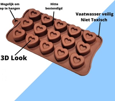 Chocolade BonBon Mal - Hartjes Valentijn Snoep 3D - Siliconen bakvorm zeep Mold Bakken - Keukenaccessoires Cadeau - Hartjes Mini Muffin / Cupcake Vormpjes