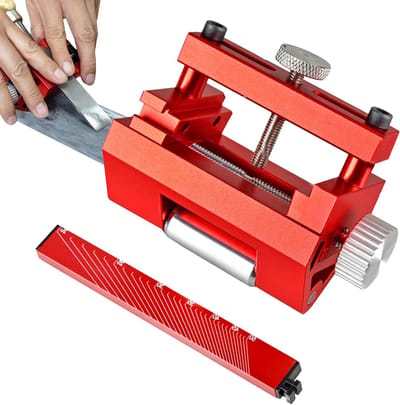 Slijpgids Precisie - Houtbewerking Sjabloon - Nauwkeurig Slijpen - Verstelbare Hoekzoeker - 16.3 cm Lengte - Rood