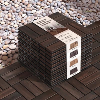 Waterdichte Patio Dektegels - Set van 10 Stuks voor Binnen en Buiten - Terrasruitpatroon 30x30 cm
