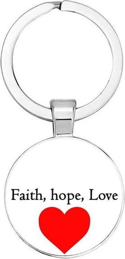 Akyol - faith, hope, love Sleutelhanger - Vriendschap - vrienden - Leuk kado voor je vrienden om te geven - 2,5 x 2,5 CM