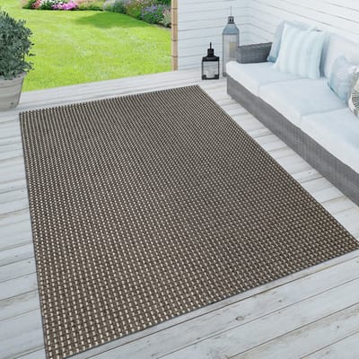 Paco Home Binnen- en buitenvloerkleed, terras en balkon, weerbestendig effen met structuur 120x170 cm