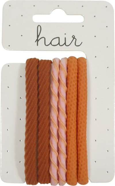 Nylon Elastiek Fantasie Model - Oranje/Coral - 6 stuks