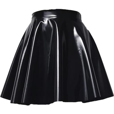 Dames Minirok Hoge Taille Spiegel Glanzend Oppervlak Korte Rok Kunstleer Uniforme Kleur Performance Skaterrok Hoge Kwaliteit Praktisch Dagelijks Gebruik S zwart