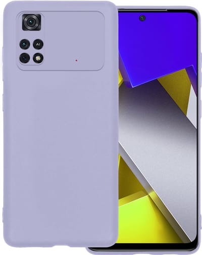 Hoesje Geschikt voor Xiaomi Poco X4 Pro 5G - Sterk & Shockproof - Hoes Cover - Siliconen Case - Lila