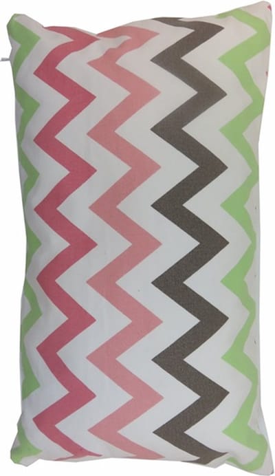 Kussen Multi Zigzag Strawber | 30 X 50 | Sierkussen Voor Woonkamer Of Slaapkamer
