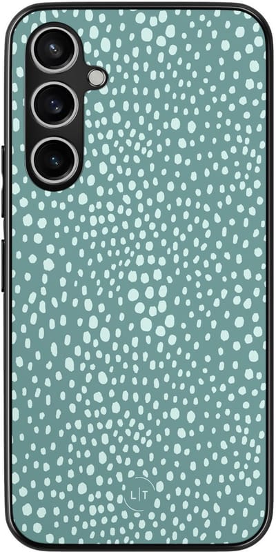 Leuke Telefoonhoesjes - Hoesje geschikt voor Samsung Galaxy S23 FE - Blue dots - Backcover zwart - Gestipt - Blauw
