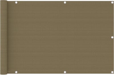 vidaXL - Balkonscherm - 90x600 - cm - HDPE - taupe