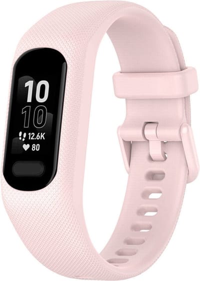 Siliconen Smartwatch bandje - Geschikt voor Garmin Vivosmart 5 siliconen bandje - roze - Strap-it Horlogeband / Polsband / Armband