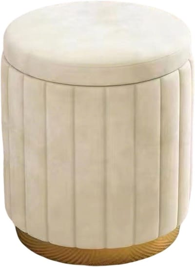 Opbergpoef - Ottomaanse kruk - Woonkamer Decoratie - Verborgen Opbergruimte - 35 x 45 cm - Beige
