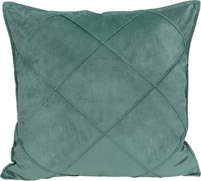 QUVIO Kussensloop geruit - Kussensloop - Kussenhoes - Kussenhoesje - Sierkussen - Kussenbeschermer - Omtrek kussen - Fluweel - 50 x 50 cm - Eucalyptus groen