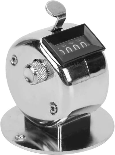 Handmatige 4-Bit Tellingsteller met Bevestigingsvoet, Draagbare Mechanische Clicker voor Sport, Golf, Hardlopen en Roeien, Tot 9999 Tellingen