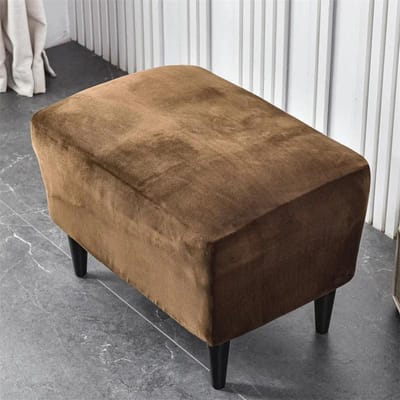 Fluwelen Ottoman Hoes Elastische Rechthoekige Krukhoezen Allesomvattende Voetenbank Meubelbeschermer Hoes Sofa Voetensteun Slipcovers