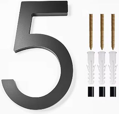 Actie4you® - Huisnummer - Aluminium - 125mm - 1 CM Dik - Zwart Modern Huisnummer - Mat Zwart - Huisnummer Zwart - Nummer 5