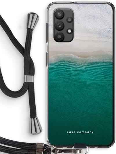 Case Company® - Hoesje met koord geschikt voor Samsung Galaxy A32 4G hoesje met Koord - Stranded - Telefoonhoesje met Zwart Koord - Bescherming aan alle Kanten en Over de Schermrand