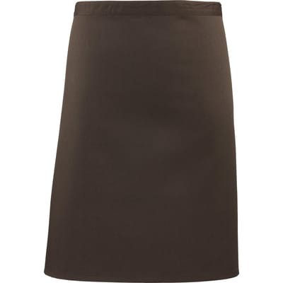 Premier Dames/Dames Mid-Length Apron (Pakket van 2) (Bruin)