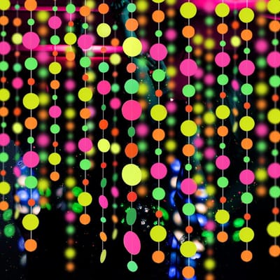 Dailygoods - Ronde Papieren Slinger - Neon Slanger voor Feestdecoratie