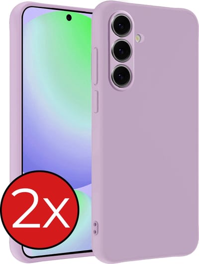 Hoesje - 2 Stuks - Geschikt voor Samsung Galaxy S24 FE - Sterk & Shockproof - Telefoonhoes - Back Cover - Case Siliconen - Telefoon Hoes - Lila
