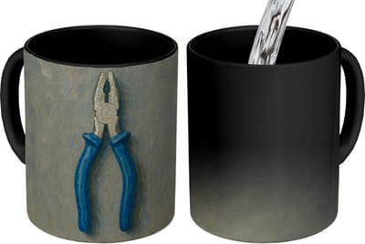 Magische Mok - Foto op Warmte Mokken - Koffiemok - Tang - Schilderij - Textuur - Verf - Magic Mok - Beker - 350 ML - Theemok