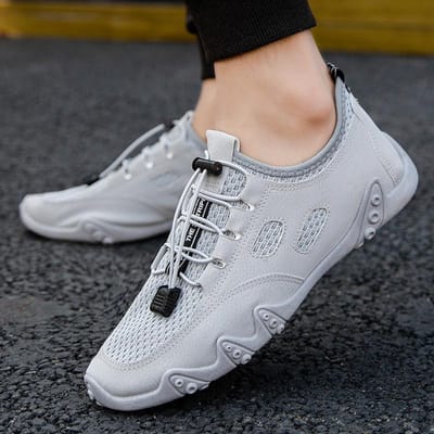 Heren Zomer Ademende Mesh Schoenen Heren Mesh Schoenen Doudou Schoenen Zachte Zool Zacht Bovenwerk Casual Schoenen Schoenen Heren 44 gray