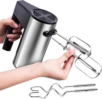 Elektrische Handmixer - Keukenhulp Bakmixer - Beslag Mengen - Antislip Handgreep - 19 cm - Wit