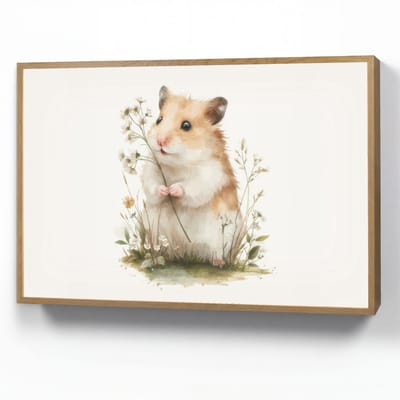 Nachtlampje 100x70 cm - Kinder lamp - Hamster - Bloemen - Tafellamp kinderkamer draadloos - Slaapkamer lampje - Bedlamp kinderen - Kinderlampje - Wandlamp babykamer - Nachtlampjes