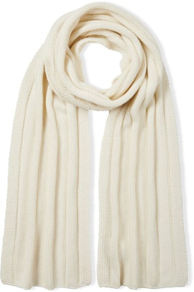 FALKE Scarf in Rib sneldrogend warm kasjmier wintersjaal unisex wit - maat ONESIZE