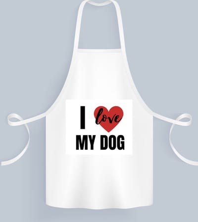 Akyol - i love my dog Keukenschort - Honden - honden liefhebbers - verjaardagscadeau - kado - gift - geschenk - 82 bij 71 cm