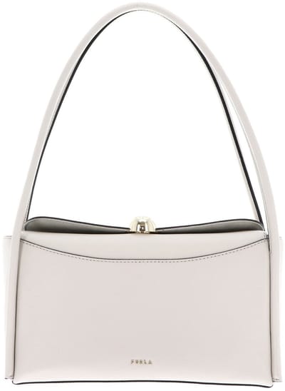 FURLA Leren schoudertas Nicole Boston Bag Sabbia beige