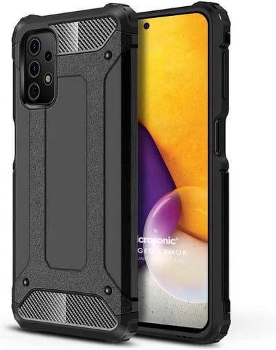 Schokbestendig Heavy Duty Hoesje Geschikt voor: Samsung Galaxy A73 5G Shock Proof Hybride - Back Cover - Dual Layer Armor Case - Extra Stevig - Zwart
