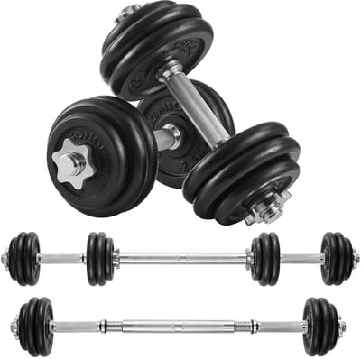 NordHaus Verstelbare Dumbbells Set - Halterset 30 kg - 2-in-1 Gewichten met Halterfunctie - Antislip Grip & Stalen Constructie