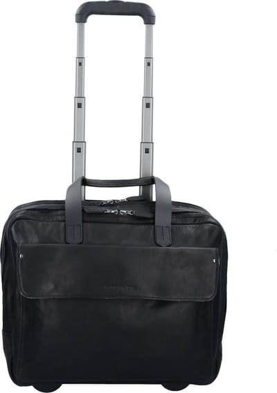Harold's Ivy Lane 2 wielen Zakelijke trolley Leder 36 cm Laptopvak - Zachte bagage - - schwarz