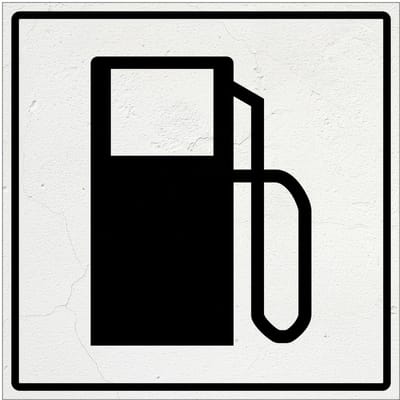 Benzinestation bord | Forex Re materiaal | 40 x 40 cm