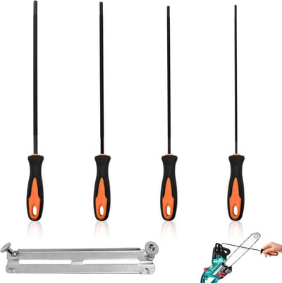 4 stuks vijlen voor kettingzagen, kettingzaagslijper met vijlhouder, van zeer sterk staal, robuust en duurzaam, er zijn 4 maten van 3,2 mm, 4,0 mm, 4,8 mm, 5,5 mm