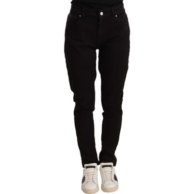 Dolce & Gabbana Dames Zwarte Skinny Slimdenim Katoenen Rek Jeans