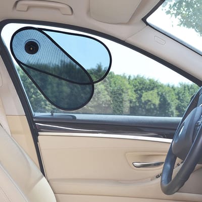 Famanu – Auto zonnescherm voor voor- en zijruit - vermindert schittering en hitte - duurzaam materiaal - universeel passend voor de meeste voertuigen - eenvoudig te installeren